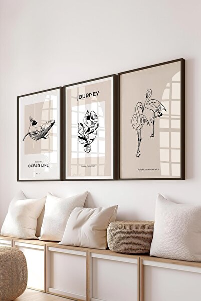 Postifull Set de picturi cu cadru, 3 bucăți cadru negru și set de postere cu ...