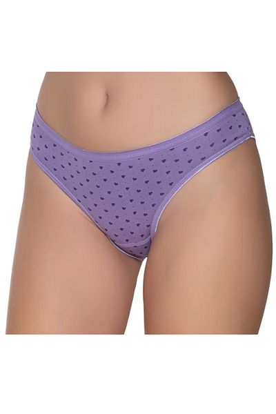 Modaley Giyim Chiloți de bikini colorați din lycra cu inimă cu puncte pentru femei, pachet de 6 -ml01