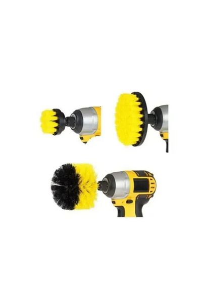 evimdeyokyok Cleaning Brush Set Attached to Drill Bit