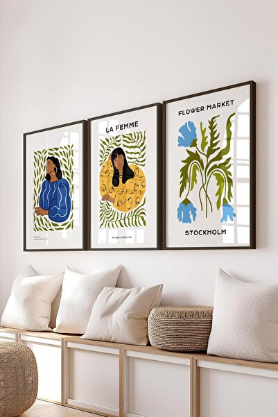 Postifull Set de picturi cu rama, 3 bucăți de rame negre și set de postere cu...