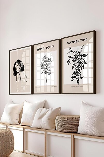 Postifull Set de picturi cu cadru, 3 bucăți cadru negru și set de postere cu ...