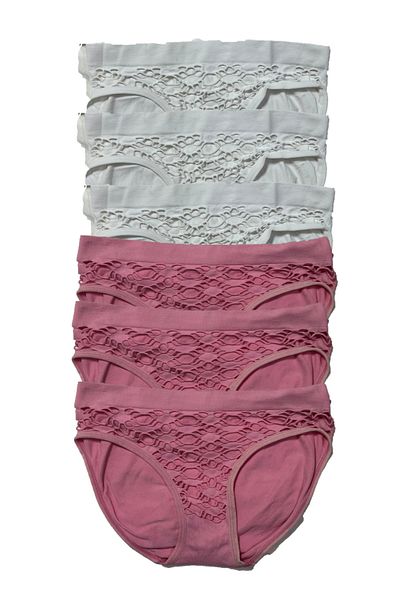 SİERNA Women's Seamless Patterned Bikini Panties 6 Pack Srn-003525