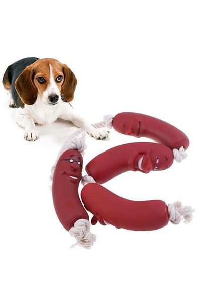 Buffer ® Educational 4 Pieces Cute Toy for Pets Sausage