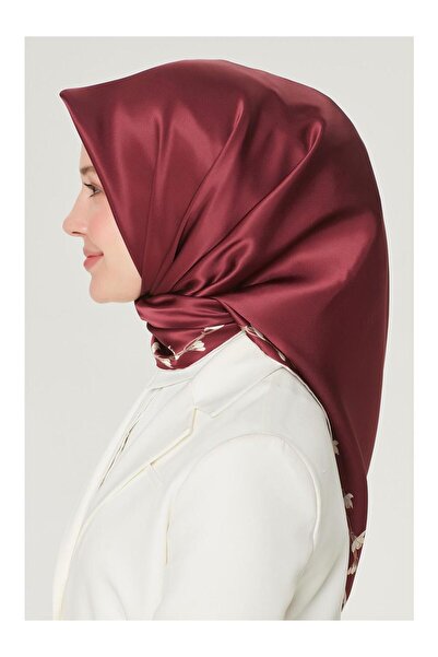 Armine İpek Eşarp Nostalji - 8553-92 Bordo Twill