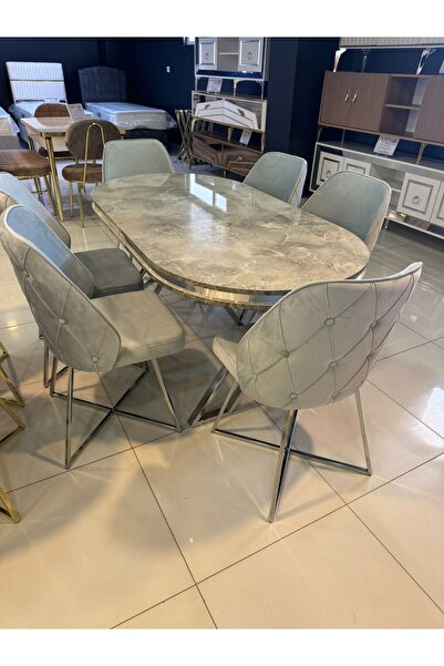 ÜNALMIŞ Mutfak Yemek Masa Sandalye Takımı Lüx Quality 90x170 (1MASA-6SANDALYE)