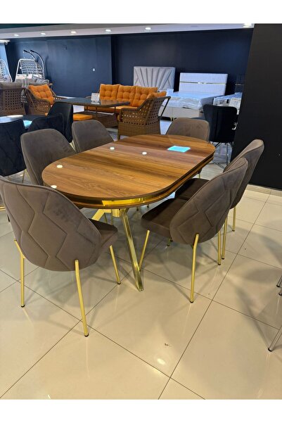 ÜNALMIŞ Mutfak Yemek Masa Sandalye Takımı Lüx Quality 90x170 (1MASA-6SANDALYE)