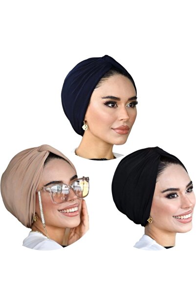 Sahra Şal Dünyası Dolama Bone Hazır Model 3’lü