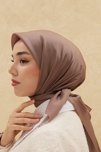 Silk Home Eșarfă simplă strălucitoare - nurcă închisă
