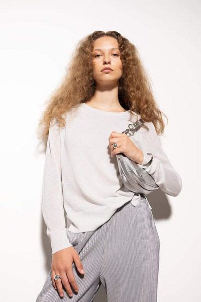 DeFacto Glitter Finish Raglan Sleeve Relaxed Fit Sweater