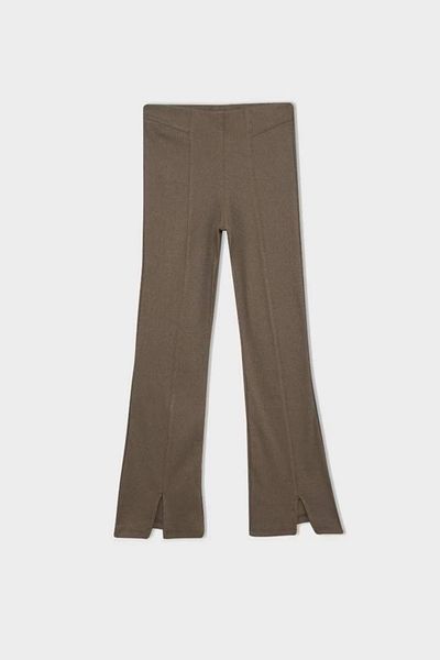 DeFacto Gerippte Strumpfhose mit ausgestelltem Bein und Schlitz für Mädchen – D0747a824au