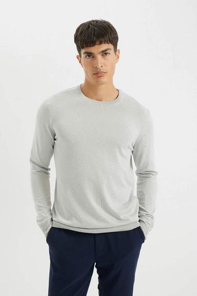 DeFacto Standard Fit Regular Cut Crew Neck Basic Plain Knitwear Comfortable Sweater A5268Ax24Au