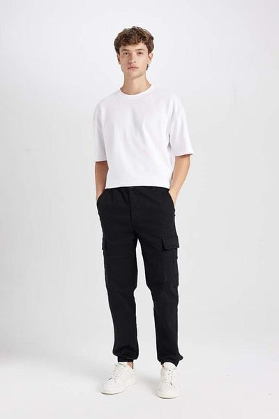 DeFacto Gabardine Jogger Pants - Cargo Pocket and Elastic Leg, Regular Fit C9163Ax24Au