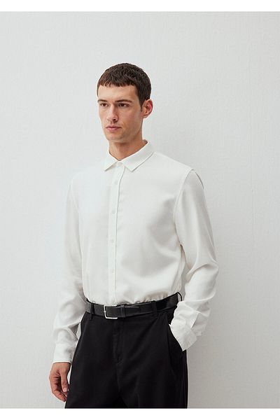 Mavi Λευκό πουκάμισο Tencel TM Lyocell - Κανονική εφαρμογή 0210818 -70057