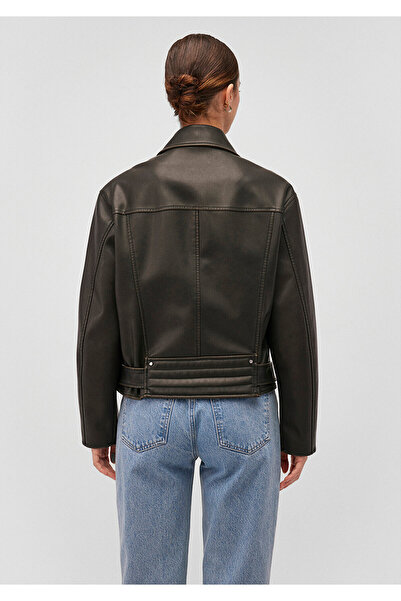 Mavi Μπουφάν με ζώνη από συνθετικό δέρμα σε μαύρο χρώμα Regular Fit / Normal Cut 1110433-71591