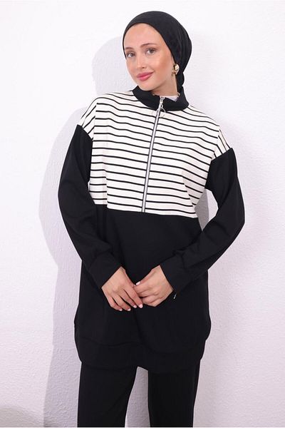 TRENDTESETTÜR Black Knitted Women's Set - t with Pants 4154