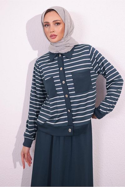 TRENDTESETTÜR Gray Fume Women's Set with Knitted Skirt - t 1154
