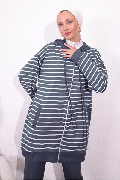 TRENDTESETTÜR Women's Gray Knitted Trousers Set - t 3154