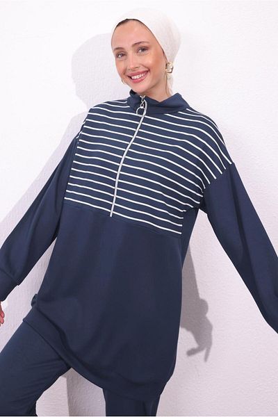 TRENDTESETTÜR Gray Fume Women's Set with Knitted Trousers - t 4154