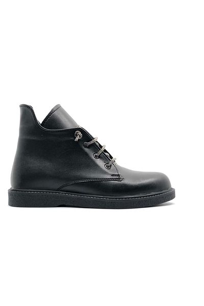 Kids Club Shoes Feles Λαστιχένια Αντιολισθητική Σόλα Πέτρα Δαντέλα Λεπτομερείς Γυναικείες Μπότες ΜΑΥΡΟ