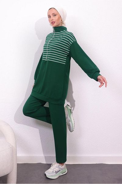 TRENDTESETTÜR Γυναικείο Σετ με Πλεκτό Παντελόνι Green Benetton - T 4154