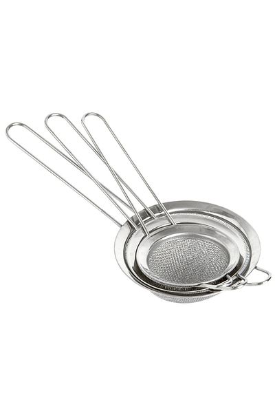 DORRY HOME Stainless Steel 3 Size Tea Strainer Set 8-7-5 cm