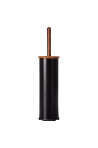 Mudo Home Black Toilet Brush - with Wooden Cover
