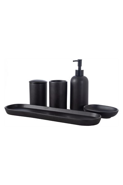 Mudo Home Matte Black 5 Piece Boxed Bathroom Set