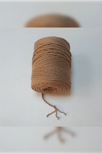 TAHAHAMAK 1 κιλό βαμβακερό μακραμέ - 3 mm, 3 περιστροφές, σκούρο μπεζ αιώρα και κούνια, στολίδι κουρτίνας και κορδόνι για τσάντα