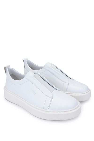 Tamer Tanca Men's Genuine Leather White Loafer Shoes