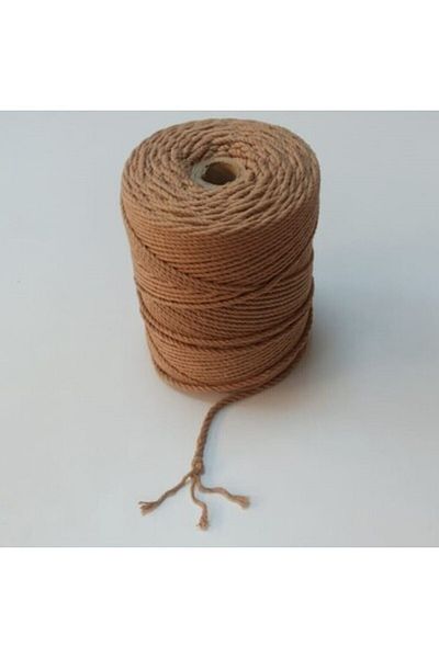 TAHAHAMAK 1 κιλό βαμβακερό μακραμέ - 3 mm, 3 περιστροφές, σκούρο μπεζ αιώρα και κούνια, στολίδι κουρτίνας και κορδόνι για τσάντα