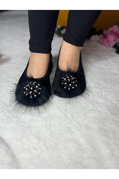 SiFu STYLE Κομψότητα και άνεση μαζί: Μαύρα Diamond Stone Home Ballerina Pisi Booties