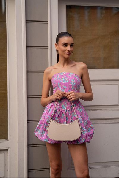 Madamra Cremefarbene Baguette-Tasche für Damen