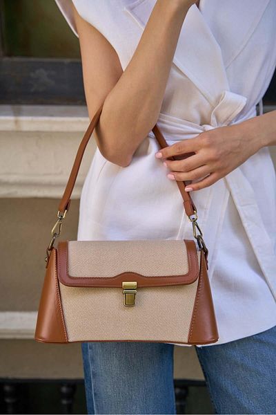 Madamra Tan Women - Geantă de pânză cu accesorii antice