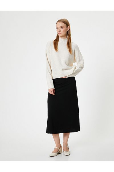 Koton Knitwear Sweater - Stand Collar, Long Sleeve, Acrylic Blended