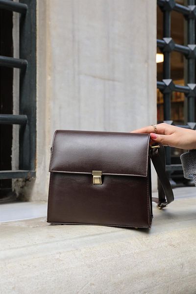 Madamra Braune Damen-Design-Vintage-Tasche