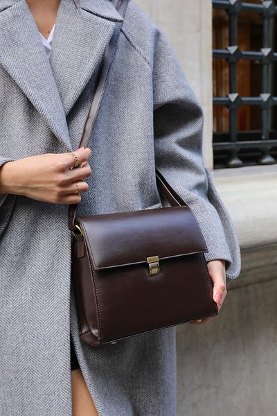 Madamra Braune Damen-Design-Vintage-Tasche