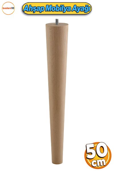Badem10 Picior Mobilier Lemn 50 Cm Masuta de cafea Zigon Masa de mijloc Puf Taburet Picioare Unitate TV M8 Cu Șuruburi 50 Cm