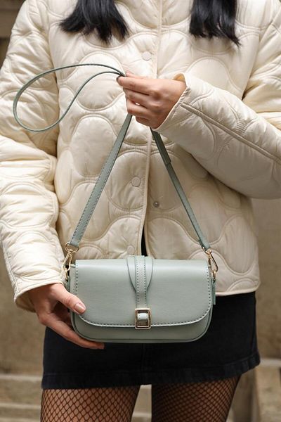 Madamra Geantă crossbody cu cataramă pentru femei Mint
