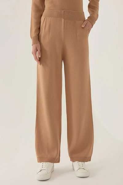 Hiccup High Waist Wide Leg Knitwear Trousers