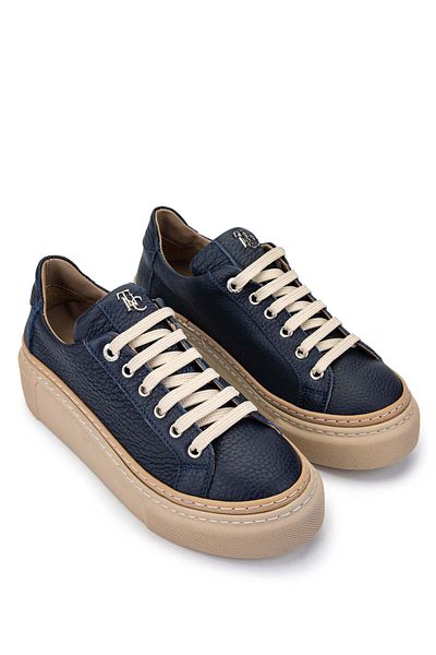 Tamer Tanca Women's Genuine Leather Navy Blue Sneakers & Sports Shoes