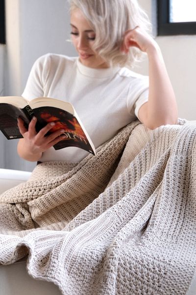 DALİSA Rebecca Knitwear Knitted Soft Sofa Shawl, Children's Blanket Stone - 130x150