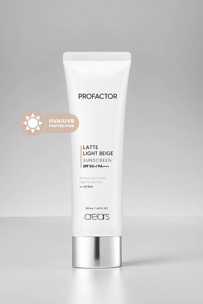 Cre'ars Latte Colored Sunscreen - Spf50+/Pa++++ Profactor Cre'Ars Concealer Sunscreen (Light Beige)