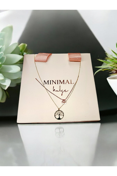 MİNİMAL Minimal Kolye Altın Ağaç Kolye "Tree"