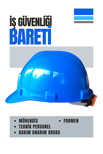 KARAM SAFETY Mavi Baret Ayarlanabilir Vidalı Bakım Onarım Ekibi Tekniker Mühe...