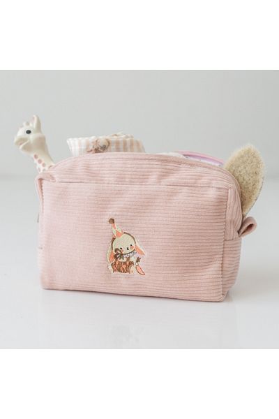 Mama Yoyo Baby&Kids Powder Colored Rabbit Embroidered Velvet Organizer Bag
