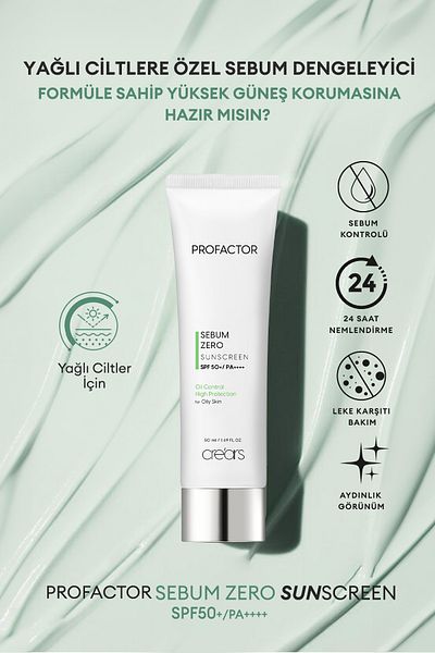 Cre'ars Profactor Waterproof Sunscreen with Matte Finish - Sebum Zero Spf50+/Pa++++