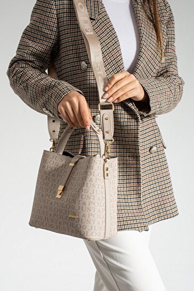 Just Polo Print Patterned Waterproof 4 Compartment Women's Shoulder Bag