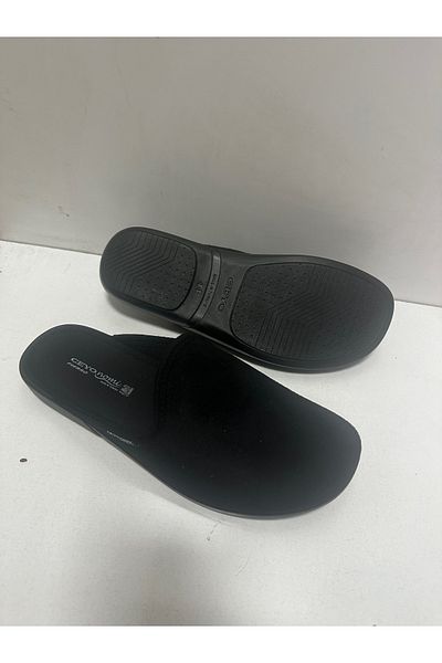 Ceyo Men's Black Color Closed Sabo Model Winter Orthopedic Sole Granny Sport Stylish Home Slippers Pierro-3