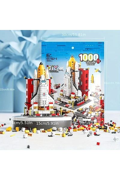 BUILDING BLOCK مكعبات تجسيد الفضاء 1000 قطعة للأعمار من 6 سنوات فما فوق، هدية مكعبات تعليمية للسفر في الفضاء