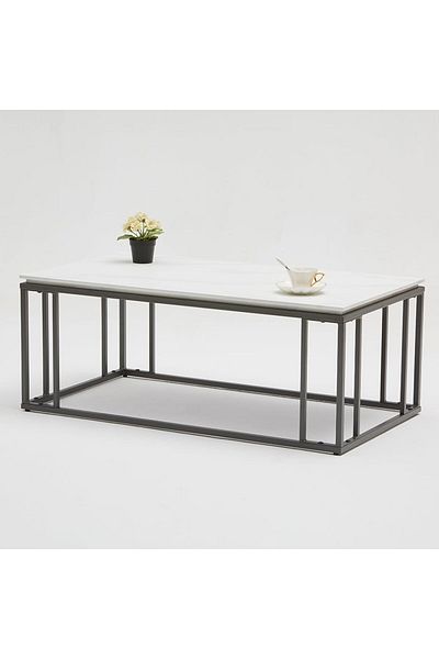 Home Canvas HC Home Canvas Denza Coffee Table Meta frame Stone finish